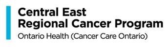 A black and white logo for east central cancer center.