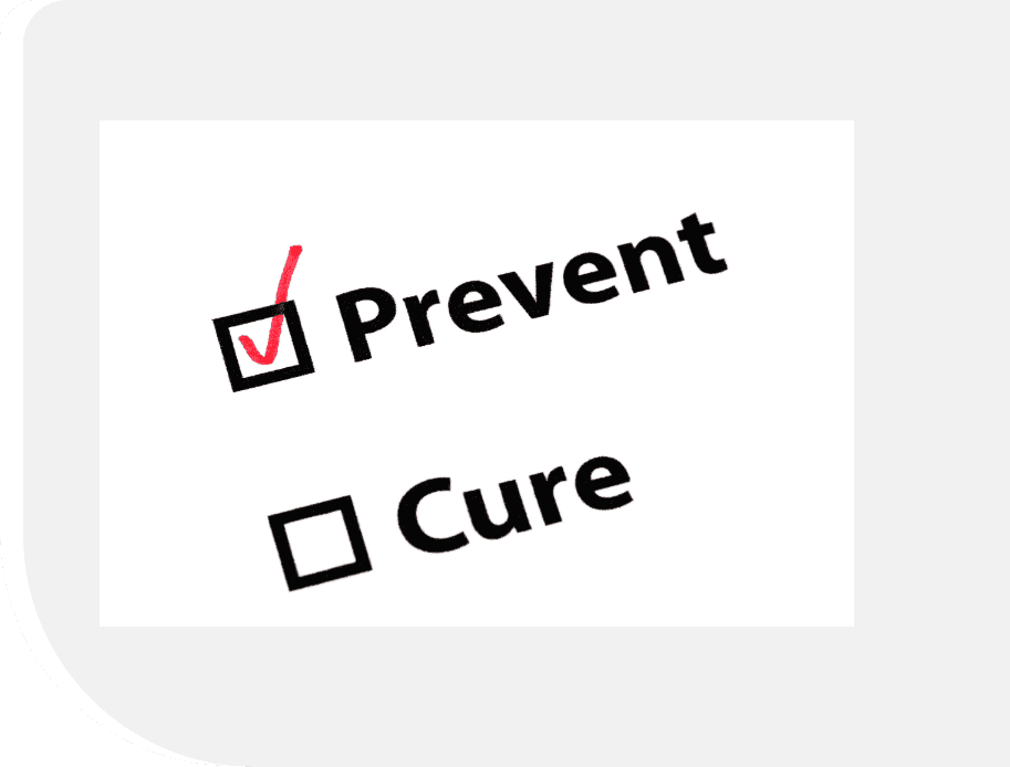 A close up of the word cure and an image of a check mark.