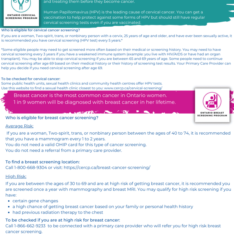 Cancer Screening for People without a Primary Care Provider (8.5 × 11 in)